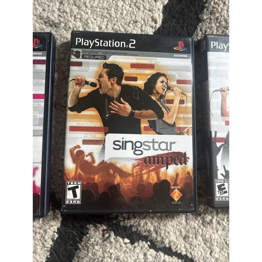 Lot Of 3 Sing Star Games (PS2) Rocks! 80’s & Amped- Complete & Tested!